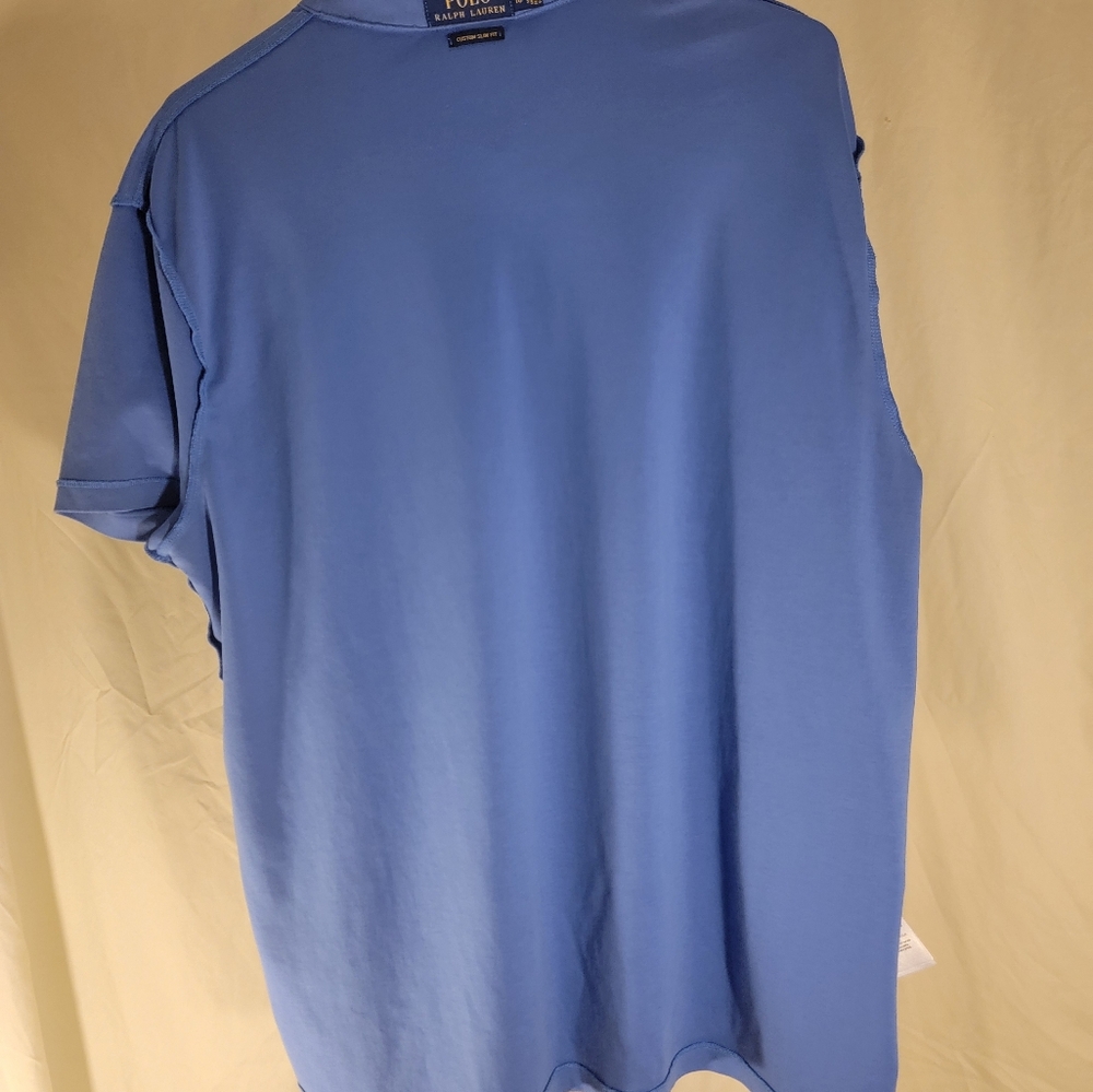 POLO Ralph Lauren Faded Royal Blue Heather Mens Blue Label Customer Slim Fit‎ XL - Picture 9 of 10
